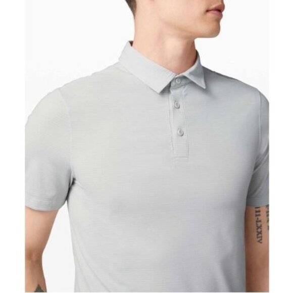 NWT Lululemon Men's Ligth Grey X-STATIC Fabric Evolution Polo Shirt Size L 2758 - Picture 3 of 14